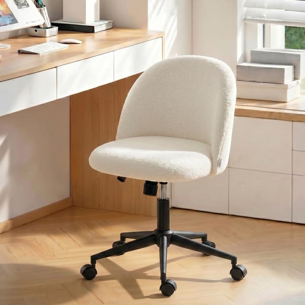 Svingbar kontorsstol 52x59x75,5-84,5 cm krämvit