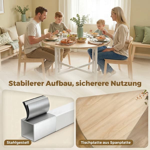 Matbord 80x80x76 cm Naturligt Trä Fällbart