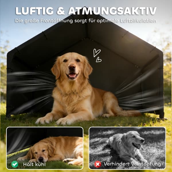 Hundehus 125x110x93 cm Sort Stål
