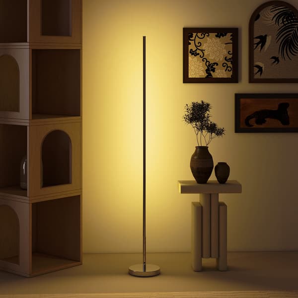 LED-gulvlampe 20x20x150 cm sølv
