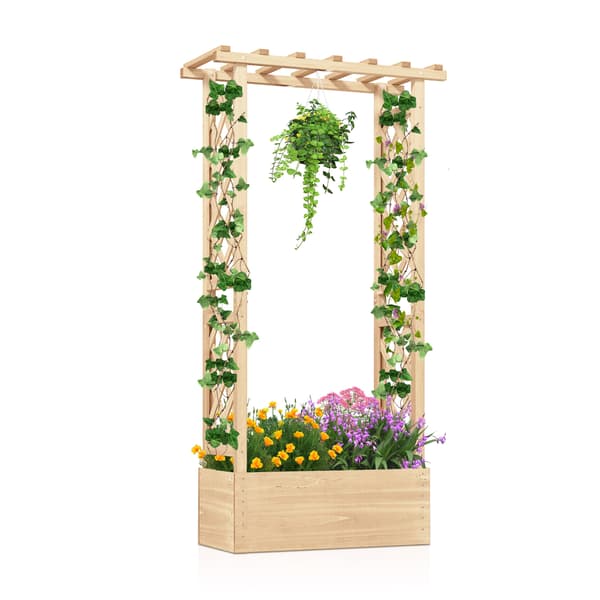 Ripustettava ritiläruukku katolla 78x36x152 cm luonnonväri