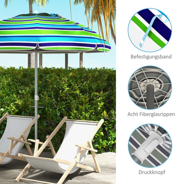 Strandparaply 178x205 cm Flerfärgad Polyester
