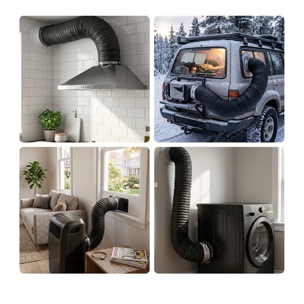 Ventilationsslang 500 cm Svart PVC, Kodustaar