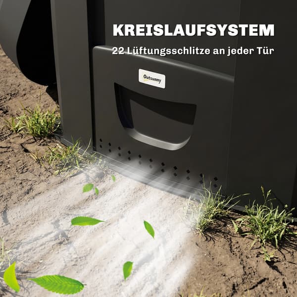 Kompostbeholder 78x75x78 cm Sort Plastik