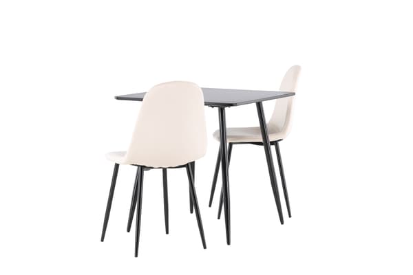 Spisebordssæt Polar 75x75 cm Sort Beige MDF