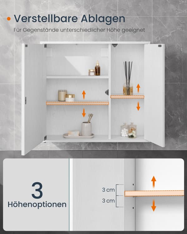 Speilskap 15x60x55 cm Hvit