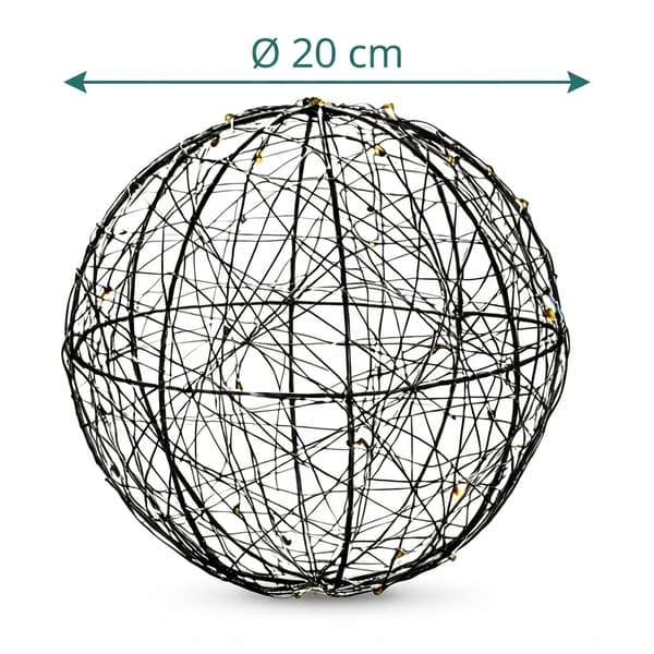 LED-valopallo, 20 cm, metalli, Kodustaar