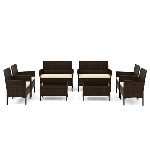 Patio Rattan Sofasæt 4 dele beige