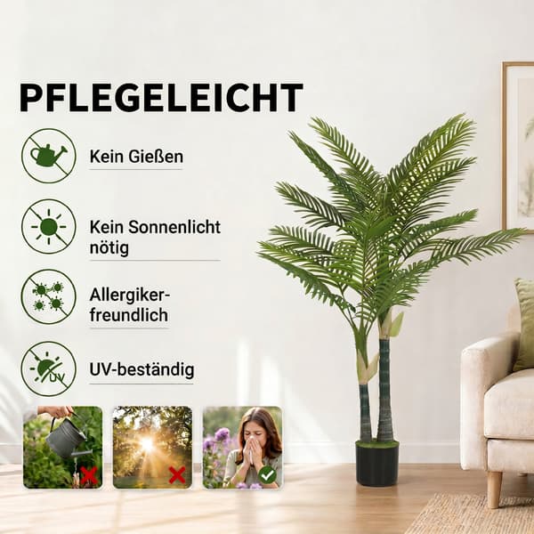 Kunstig Palmetræ 150 cm Grøn Plastik