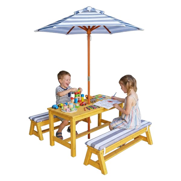 Barn Picknickset Kuddar Parasol Tall Trädgårdsmöbler, Kodustaar