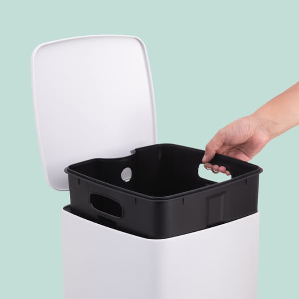 Køkkenaffaldsspand, 30 L, Hvid, Kodustaar