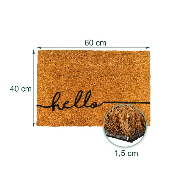 Coir dørmåtte Welcome, brun, Kodustaar