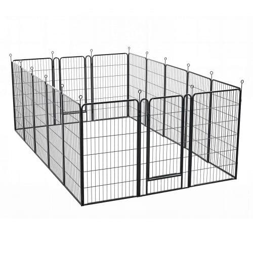 Hundegård 16 stk 325x325x101 cm sort