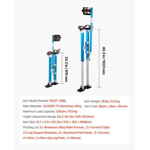 Gipsväggsstilts HCST-24BL 615-1023 mm Justerbar Blå
