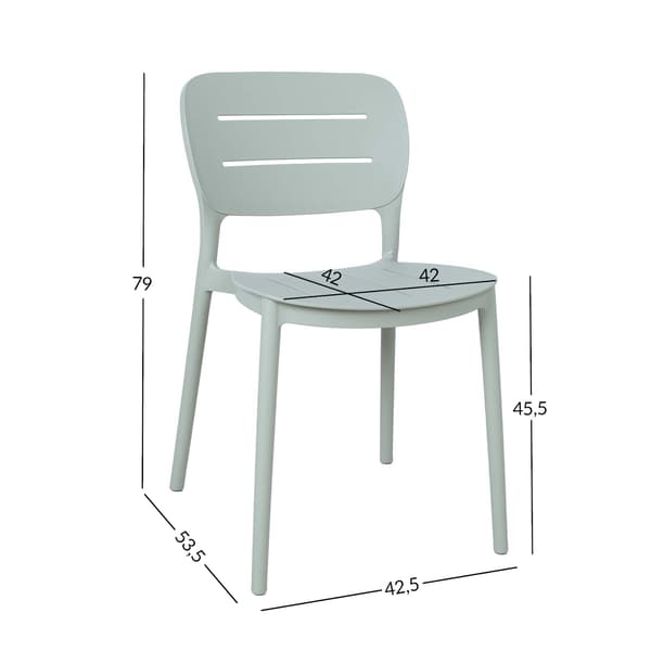 Stol 42,5x53,5x79 cm Grågrön Plast