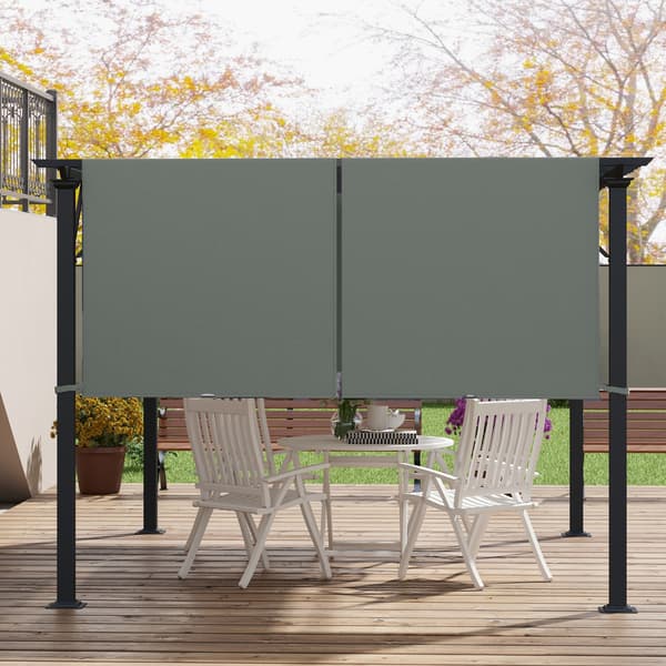 Udskiftningsdug til pergola, 300x300 cm, mørkegrå, polyester
