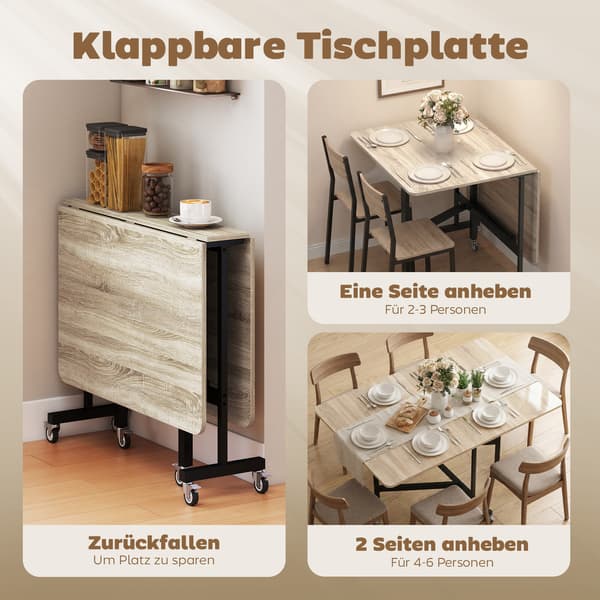 Sammenklappeligt spisebord 120x80x73 cm egetræ