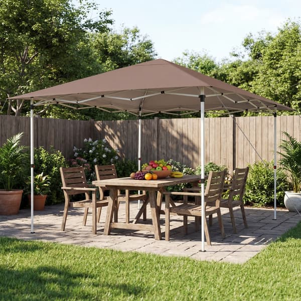 Havepavillon 350x350x250-270 cm brun