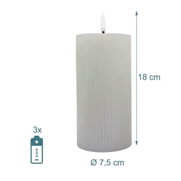 LED-kynttiläsarja, 18 cm, harmaa, Kodustaar
