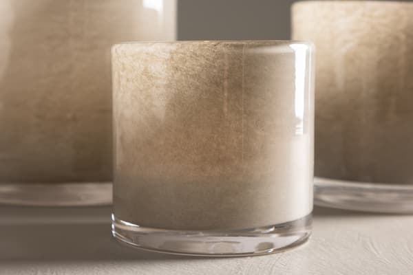Lanterne Glora 8x8 cm Beige Glas