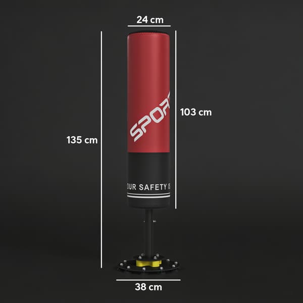 Fristående boxsäck 38x135 cm Röd Stål