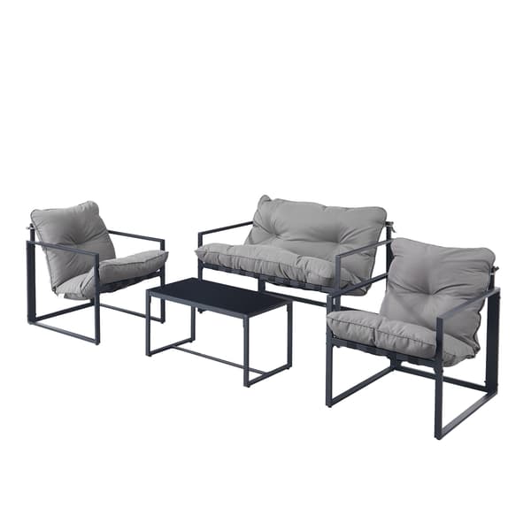 Utemöbelset 60x68x67 cm Grå Stålram