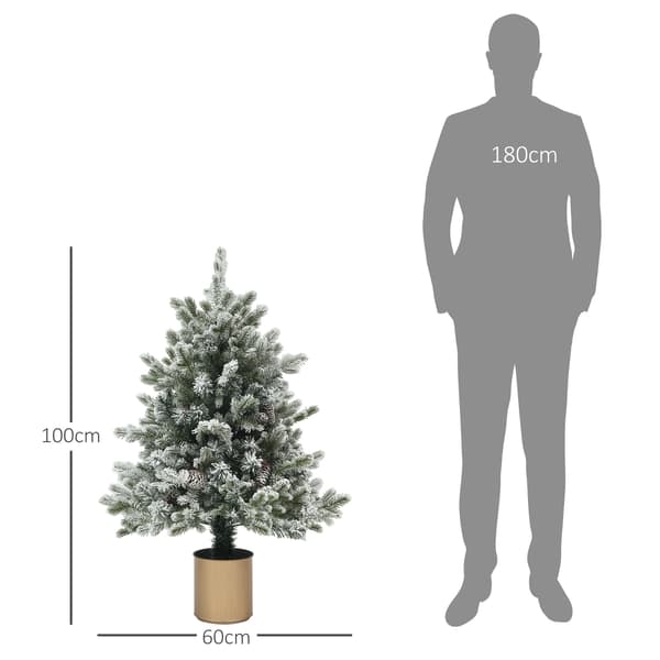 Julgran med kottar Ø60x100 cm grön/guld