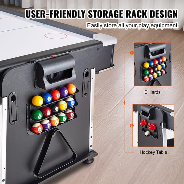 Multi Game Table, 3-i-1 roterande bord, 223.5x122x81.3 cm, arkadspelsset