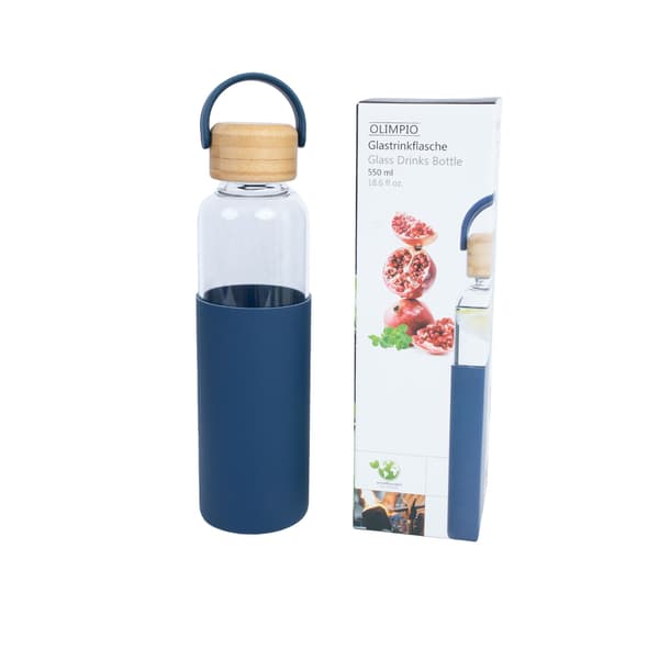 Drickflaska 22,5 cm Glas Bambus