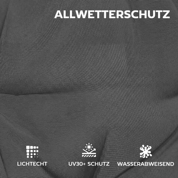 Sædehyndesæt 4 dele 111,5x53x8 cm Mørkegrå Polyester