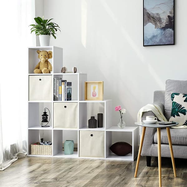 Bogreol 129,5x129,5x29 cm hvid spånplade