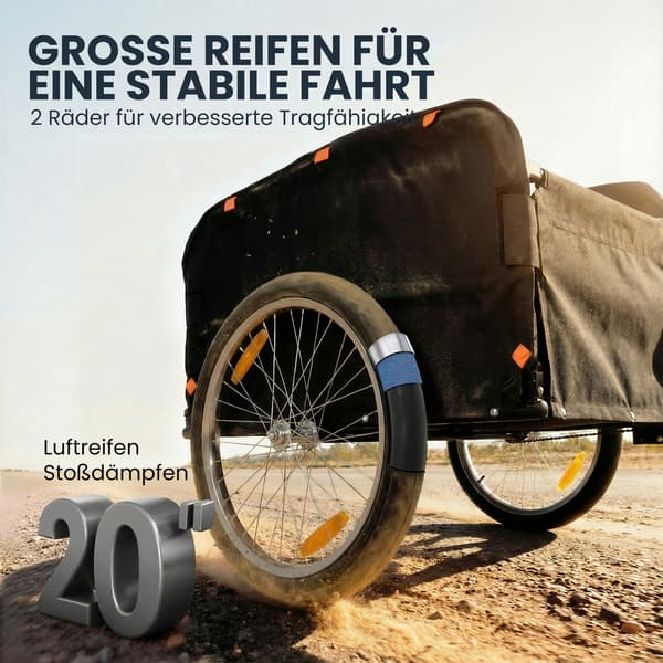 Cykeltrailer, 143x74x71 cm, Rød, Stål