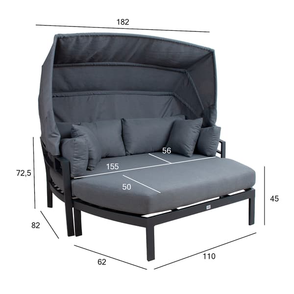 Sohva TOMSON 182x82x72,5 cm Tummanharmaa