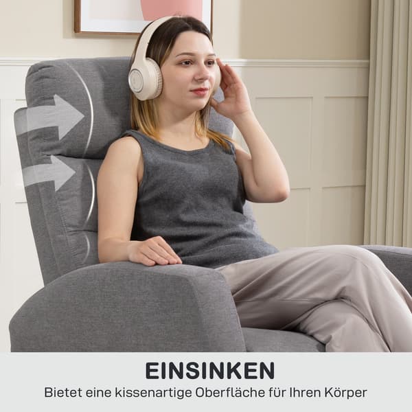 Nojatuoli, 76x93x103 cm, Tumma harmaa
