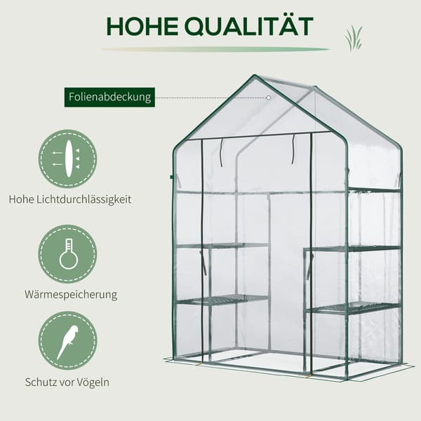 Drivhus, 142x73x195 cm, Transparent