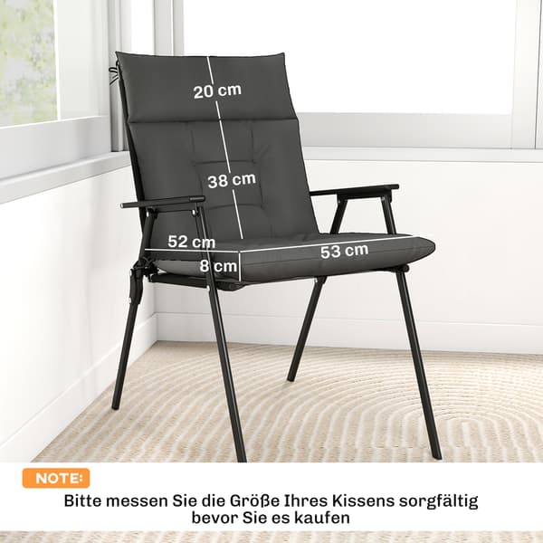 Sittdyna Set 4-delar 111,5x53x8 cm Mörkgrå Polyester
