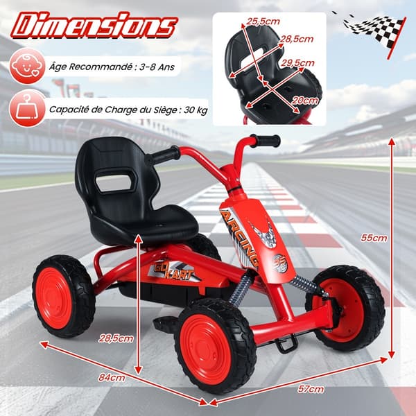 Lasten polkuauto 84x57x55 cm punainen