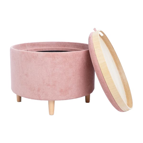 Ottomanbord 56x42,5 cm Rosa Förvaring