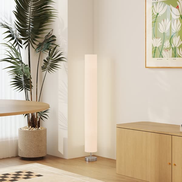 Gulvlampe, 14x14x120 cm, Hvid, Polyester