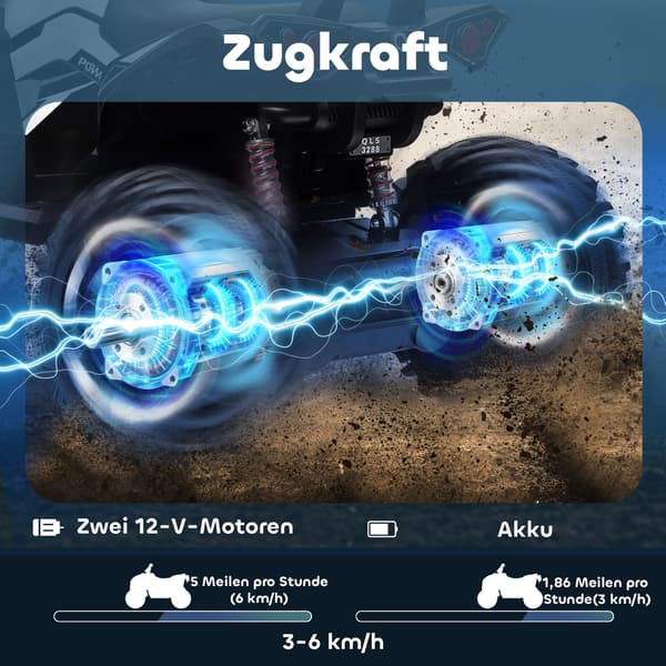 Elektrisk barnquad 100x65x73 cm vit plast