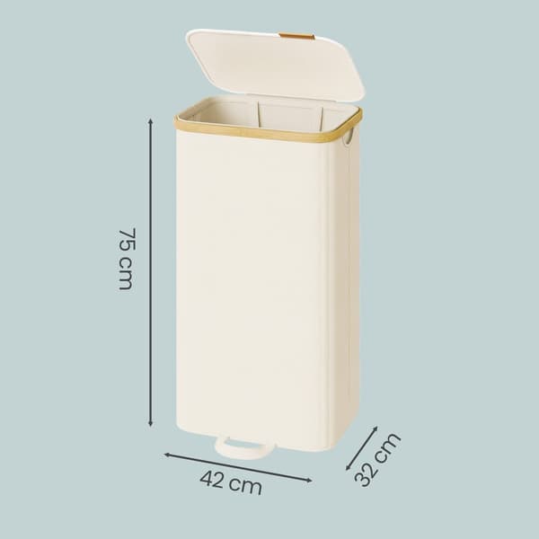 Tvättkorg 42x32x75 cm Vit Bamburam