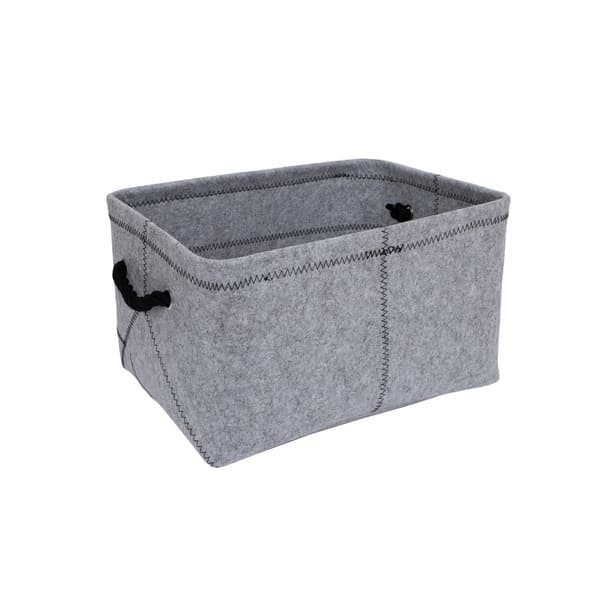 Kurv 40x29x22 cm Lys Grå Filttæppe