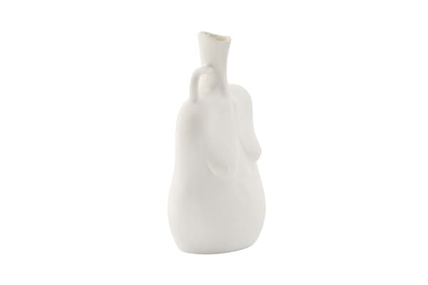 Vase Conta, 25x17x10 cm, offwhite, stentøj