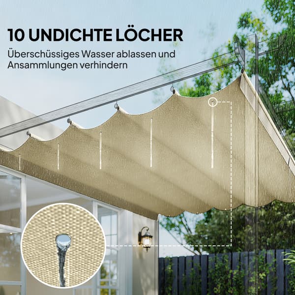 Pergola erstatningsdug 250x255 cm, hvid, polyester
