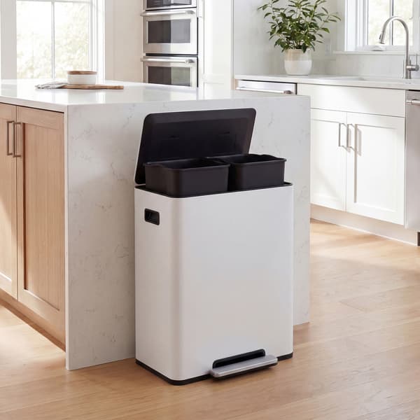 Affaldsspand 60 L 54x34x67 cm hvid/rostfrit stål