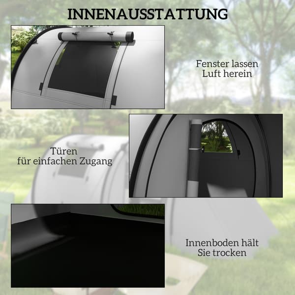 Campingtelt 470x220x150 cm Grå Polyester