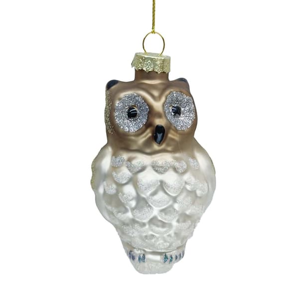 Juleophæng 11 cm Glas, Joy Owl