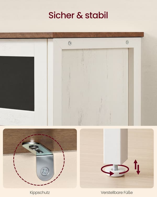 Sideboard 35x100x75 cm Brun, stålram