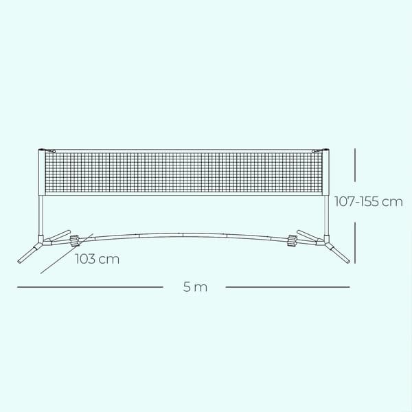 Badmintonnät, 500x103 cm, Svart