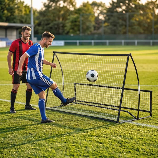 Fodbold Rebounder 2-i-1 Dobbeltsidet Foldbar 200x94 cm sort